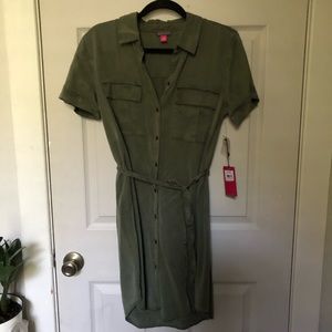 NWT Vince Camuto Army Green Tie Dress